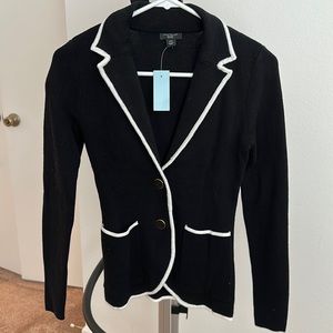 Classic Black and White Sweater Blazer